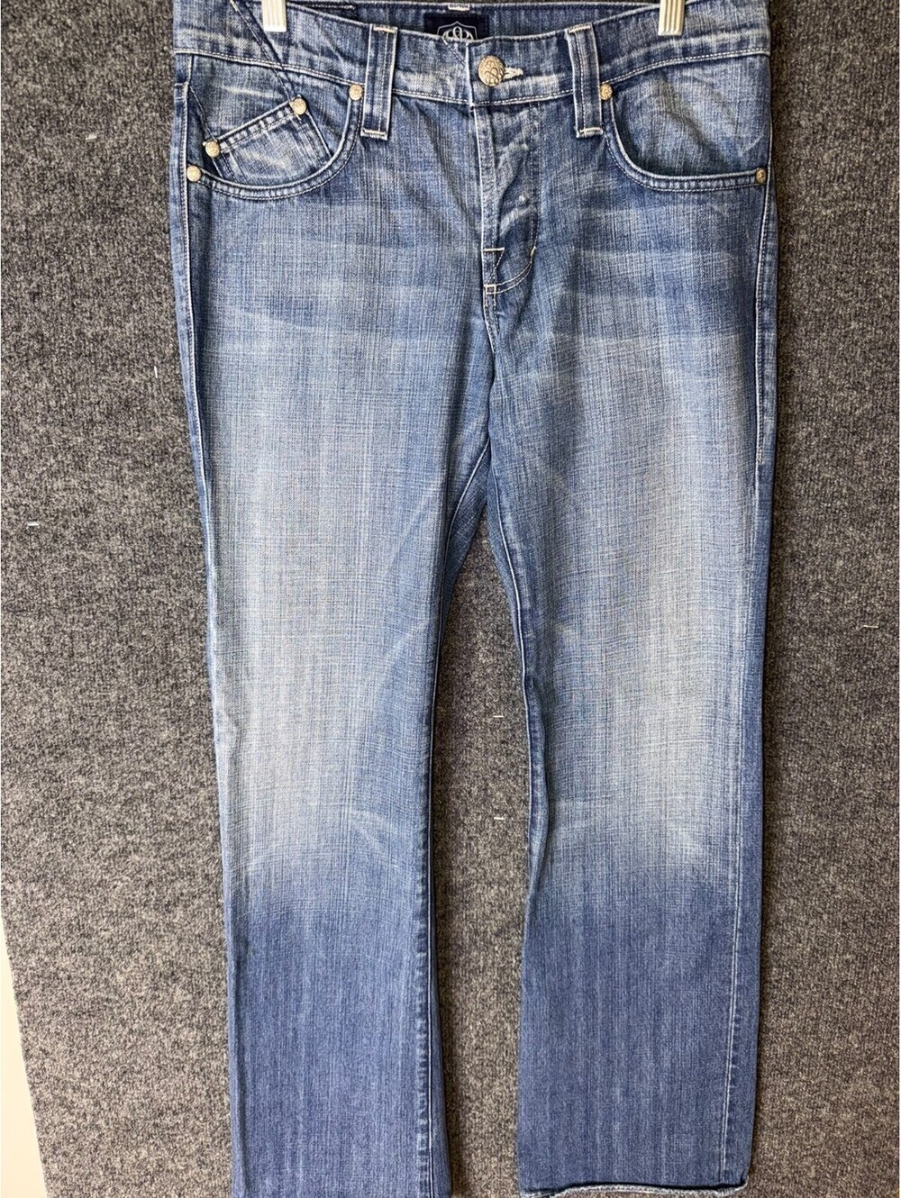 Rock & Republic Henlee Mens Bootcut Jeans Size 33 Medium Wash Blue Embroidered R